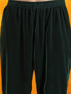 Hand Embroidered & Foil Printed Velvet Kurta With Pant & Dupatta, Bottle-Green - Hiral Fashion | Grocsy