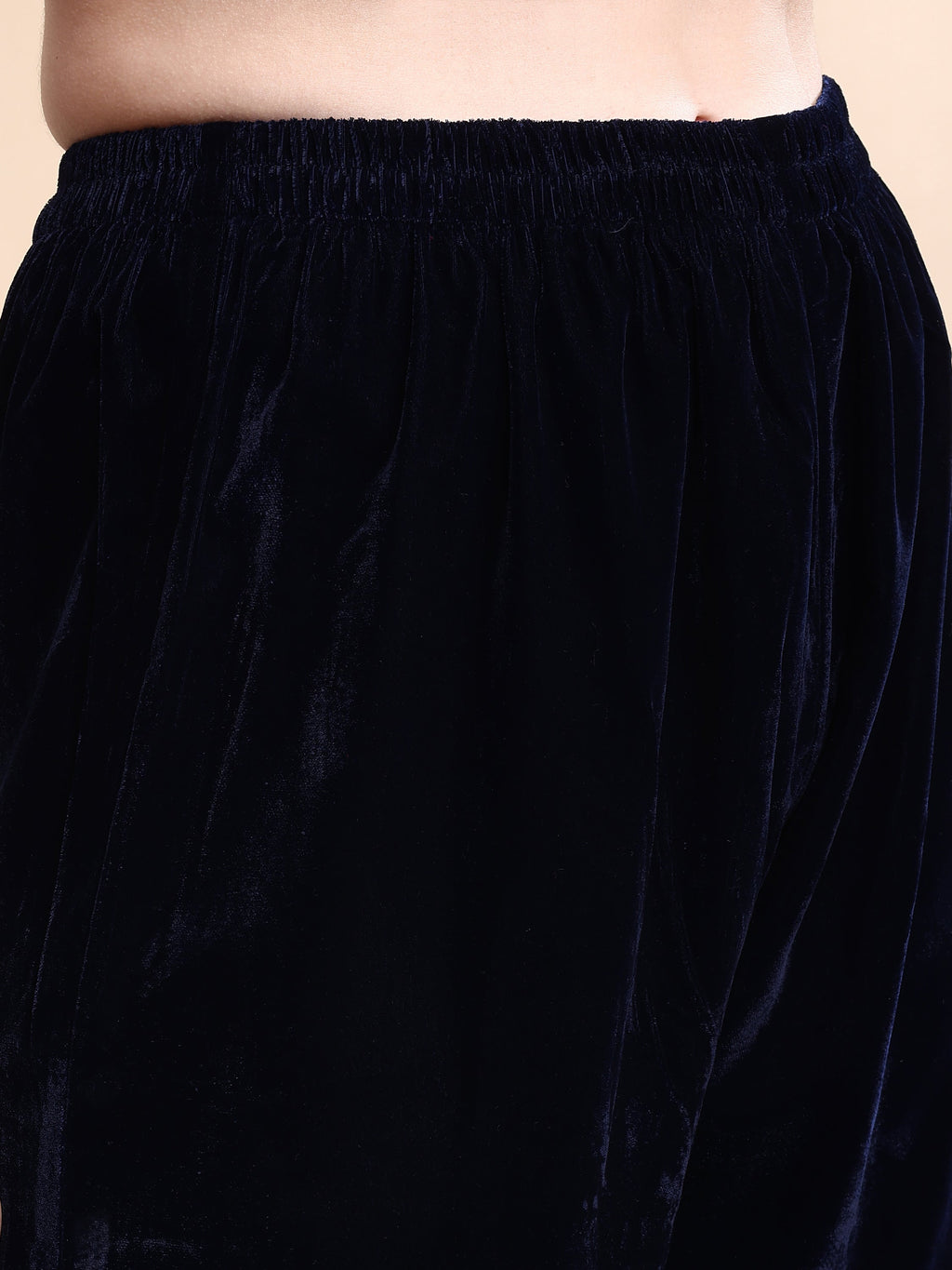 Embroidered Velvet Co-Ords, Navy Blue - Hiral Fashion | Grocsy