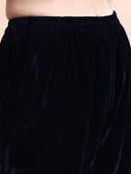 Embroidered Velvet Co-Ords, Navy Blue - Hiral Fashion | Grocsy