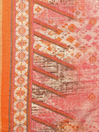 Printed Cotton Orange & Pink Kurta Pant & Dupatta Set, Multicolor - Hiral Fashion | Grocsy