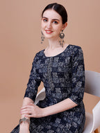 Ethnic Tribal Printed Kurta & Pant Set, Multicolor - Hiral Fashion | Grocsy