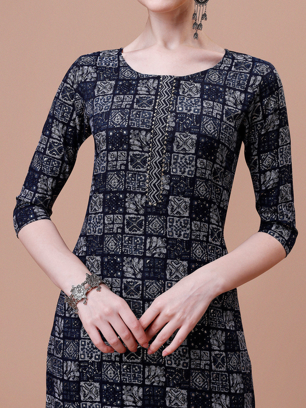Ethnic Tribal Printed Kurta & Pant Set, Multicolor - Hiral Fashion | Grocsy