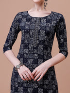 Ethnic Tribal Printed Kurta & Pant Set, Multicolor - Hiral Fashion | Grocsy