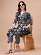 Women Floral Printed Casual Wear Kurta With Pant, Multicolor - Hiral Fashion | Grocsy