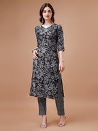 Women Floral Printed Casual Wear Kurta With Pant, Multicolor - Hiral Fashion | Grocsy