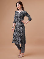 Women Floral Printed Casual Wear Kurta With Pant, Multicolor - Hiral Fashion | Grocsy