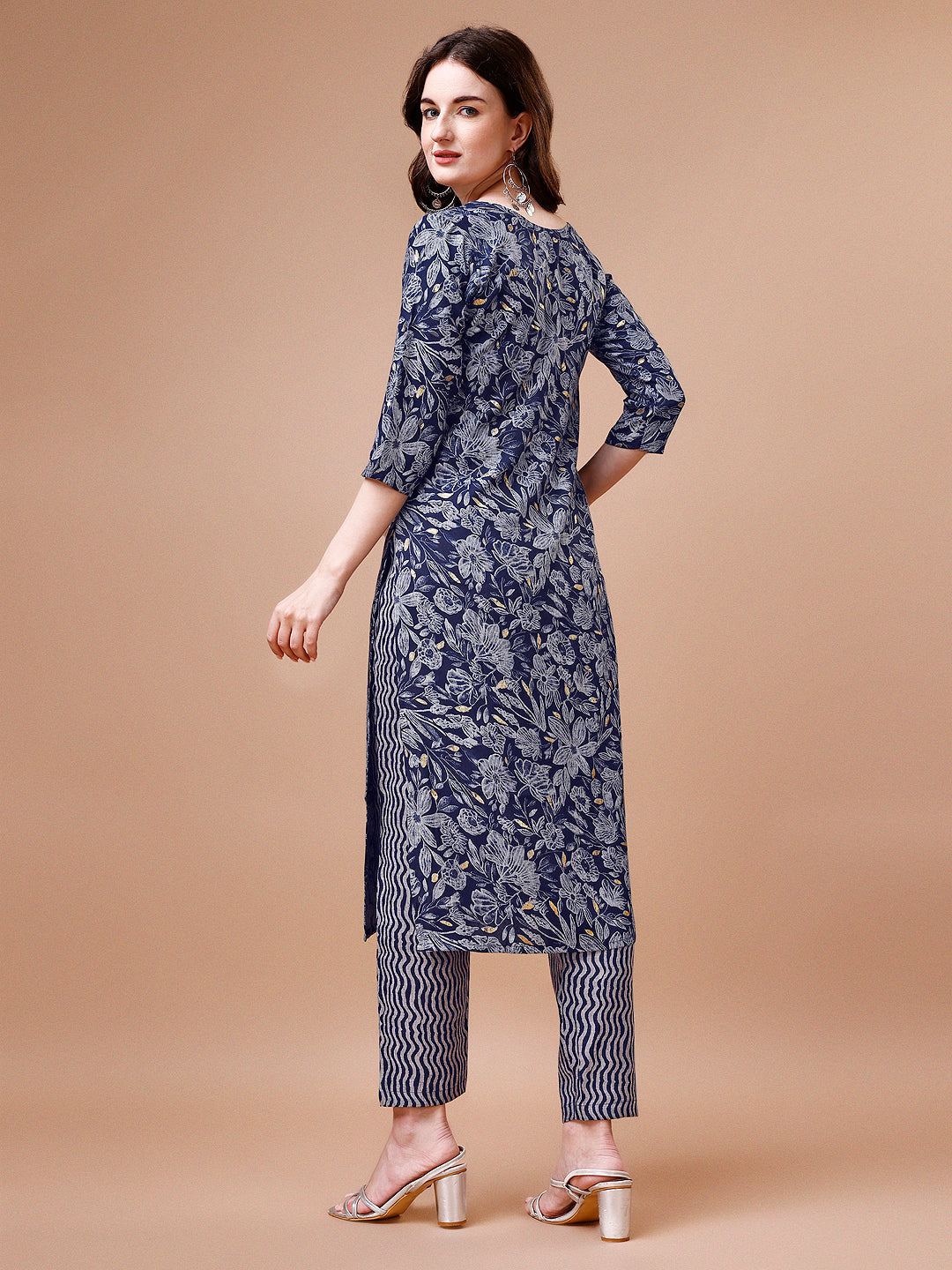 Women Floral Printed Casual Wear Kurta With Pant, Multicolor - Hiral Fashion | Grocsy