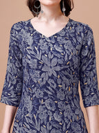 Women Floral Printed Casual Wear Kurta With Pant, Multicolor - Hiral Fashion | Grocsy