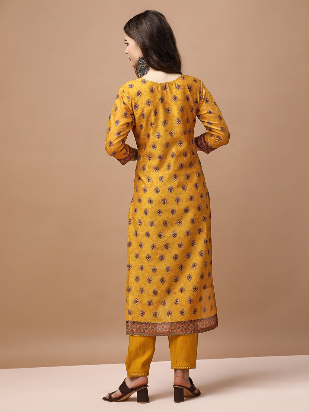 Embroidered & Ethnic Motifs Printed Kurta With Pant & Dupatta, Multicolor - Hiral Fashion | Grocsy