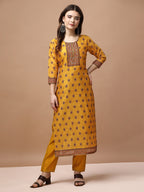 Embroidered & Ethnic Motifs Printed Kurta With Pant & Dupatta, Multicolor - Hiral Fashion | Grocsy