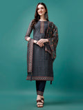 Hand Embroidered Kurta With Pant & Dupatta, Multicolor - Hiral Fashion | Grocsy