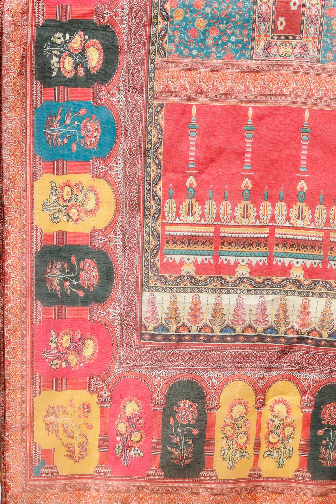 Printed Chanderi Kurta With Pant & Dupatta, Multicolor - Hiral Fashion | Grocsy