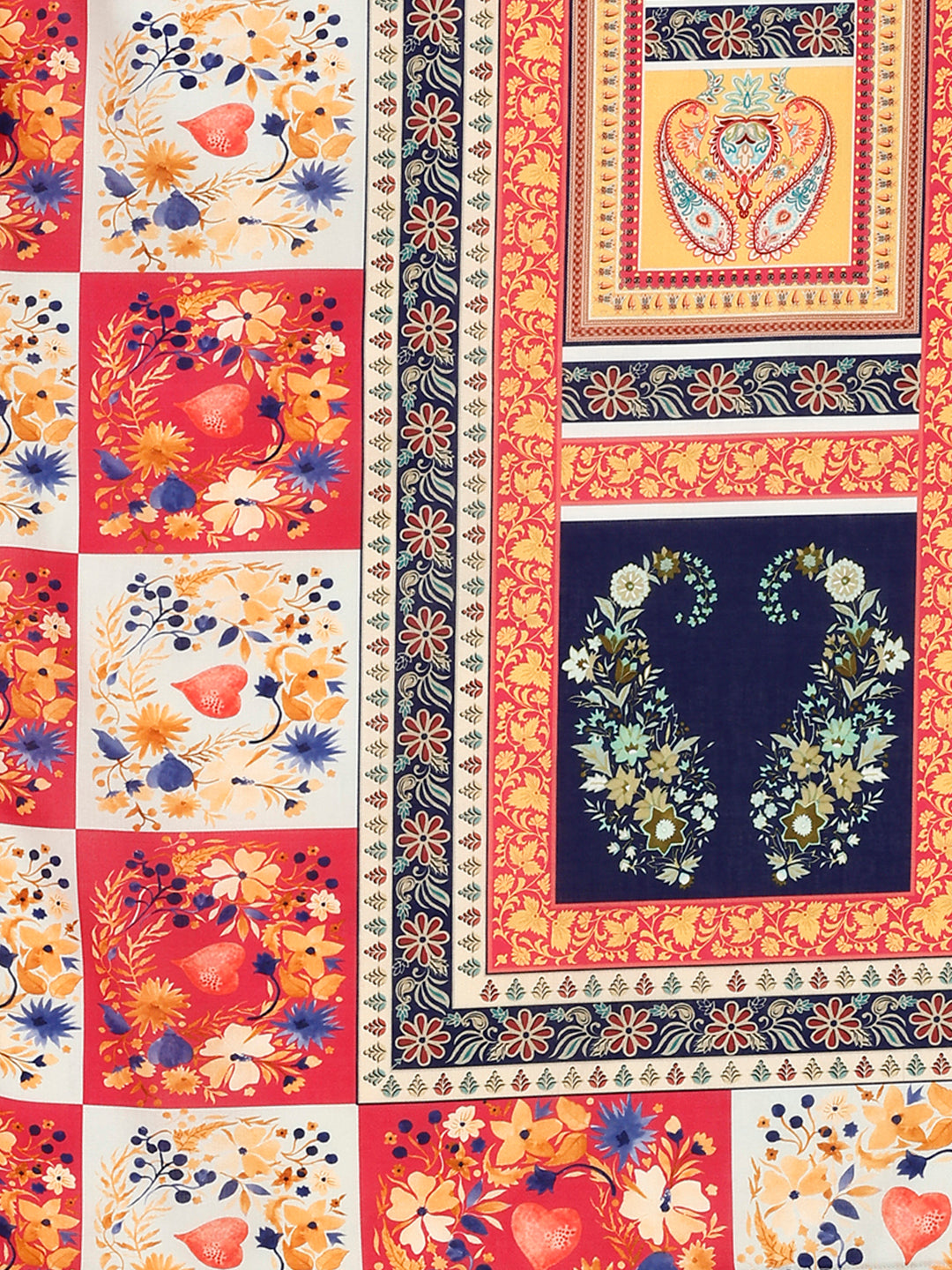 Hand Embroidered & Printed Kurta With Pant & Printed Dupatta, Multicolor - Hiral Fashion | Grocsy