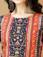 Hand Embroidered & Printed Kurta With Pant & Printed Dupatta, Multicolor - Hiral Fashion | Grocsy