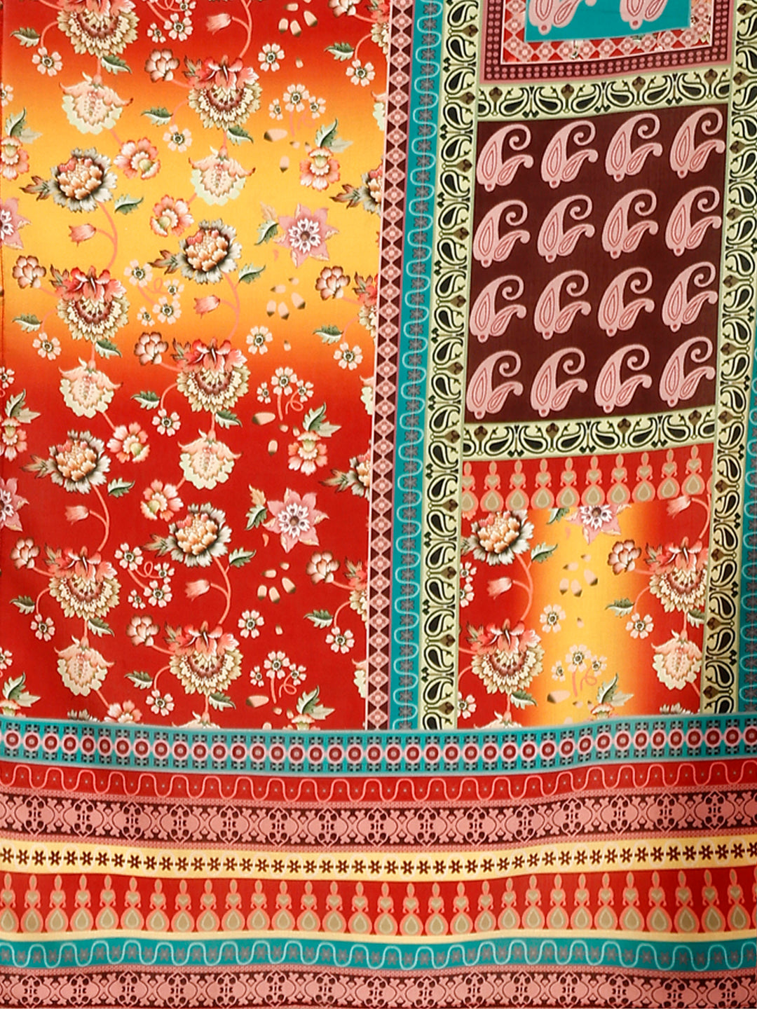 Hand Embroidered & Printed Kurta With Pant & Printed Dupatta, Multicolor - Hiral Fashion | Grocsy