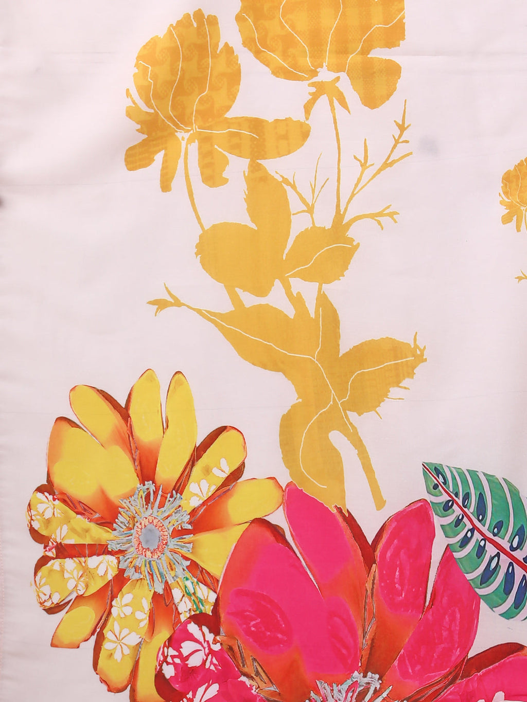 Hand Embroidered Floral Printed Muslin Kurta Pant & Dupatta, Multicolor - Hiral Fashion | Grocsy
