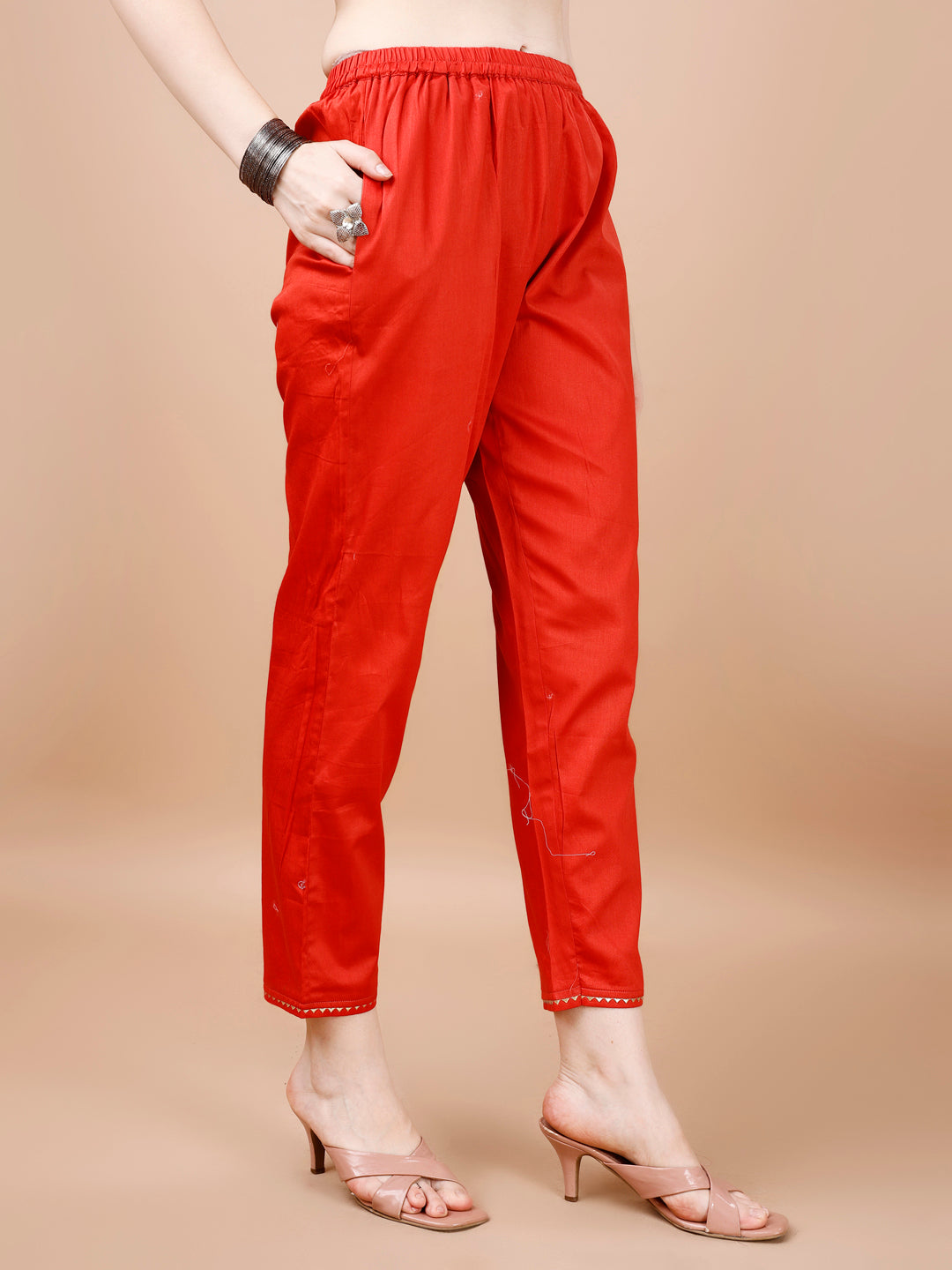 Hand Embroidered Floral Printed Muslin Kurta With Pant & Dupatta, Multicolor - Hiral Fashion | Grocsy