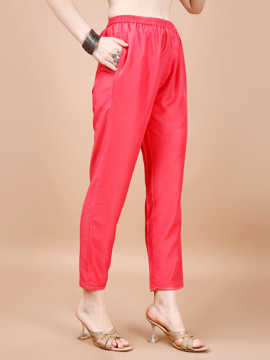 Hand Embroidered Stripes Printed Muslin Kurta With Pant & Dupatta, Multicolor - Hiral Fashion | Grocsy