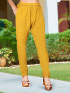 Hand Embroidered & Printed Pure Silk Kurta With Pant & Printed Dupatta, Yellow - Hiral Fashion | Grocsy