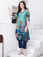 Embroidered & Floral Printed Kurta With Pant & Printed Dupatta Premium Luxury, Multicolor - Hiral Fashion | Grocsy