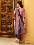 Embroidered & Floral Printed Kurta With Pant & Printed Dupatta Premium, Multicolor - Hiral Fashion | Grocsy