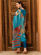 Embroidered & Floral Printed Kurta With Pant & Printed Dupatta, Multicolor - Hiral Fashion | Grocsy