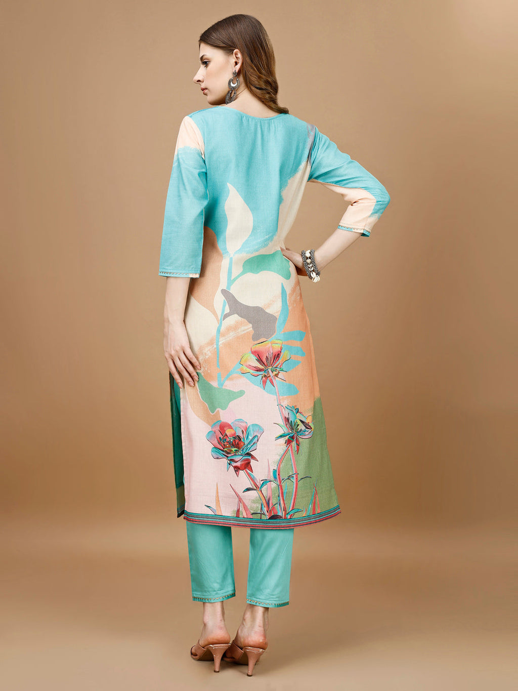 Embroidered & Floral Printed Kurta With Pant & Printed Dupatta Premium, Multicolor - Hiral Fashion | Grocsy