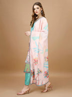 Embroidered & Floral Printed Kurta With Pant & Printed Dupatta Premium, Multicolor - Hiral Fashion | Grocsy