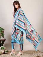 Embroidered & Floral Printed Kurta With Pant & Dupatta, Multicolor - Hiral Fashion | Grocsy