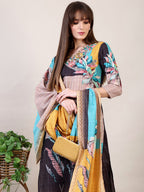 Embroidered & Printed Kurta With Pant & Dupatta, Multicolor - Hiral Fashion | Grocsy