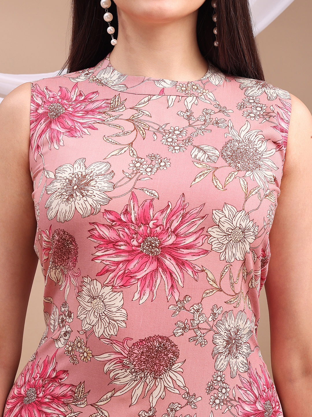 Floral Printed Kurta With Palazzo Pant, Pink - Hiral Fashion | Grocsy