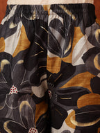Floral Printed Kurta With Palazzo Pant, Black - Hiral Fashion | Grocsy