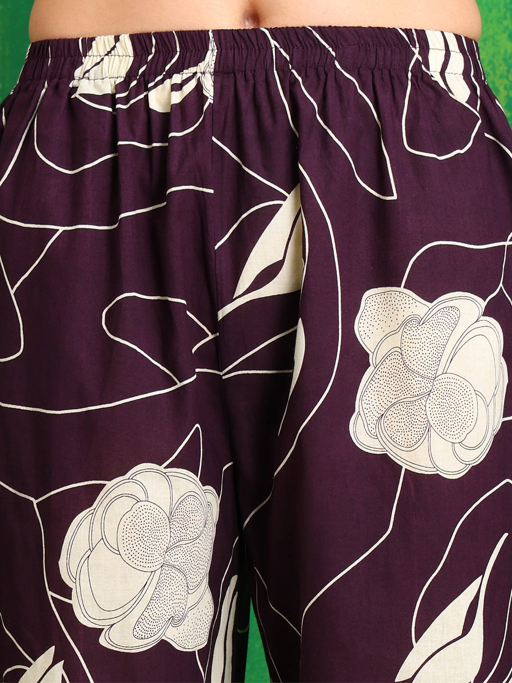 Printed Kurta With Palazzo Pants, Wine - Hiral Fashion | Grocsy