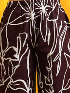 Printed Kurta With Palazzo Pants, Wine - Hiral Fashion | Grocsy