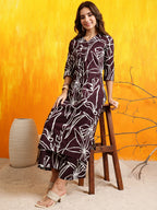 Printed Kurta With Palazzo Pants, Wine - Hiral Fashion | Grocsy