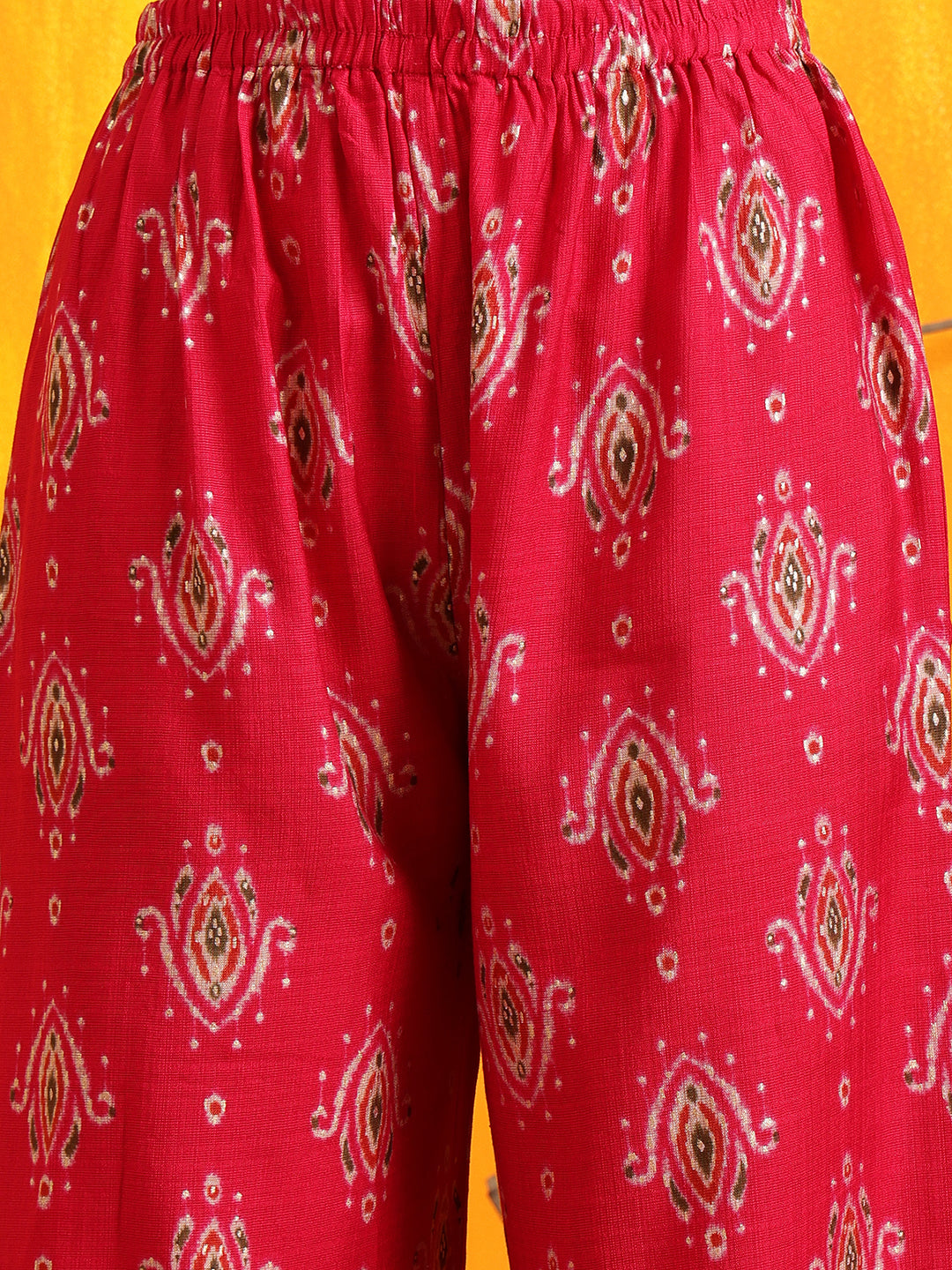 Ethnic Motifs Printed Kurta With Palazzo, Pink - Hiral Fashion | Grocsy