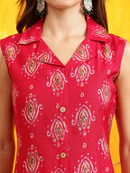 Ethnic Motifs Printed Kurta With Palazzo, Pink - Hiral Fashion | Grocsy