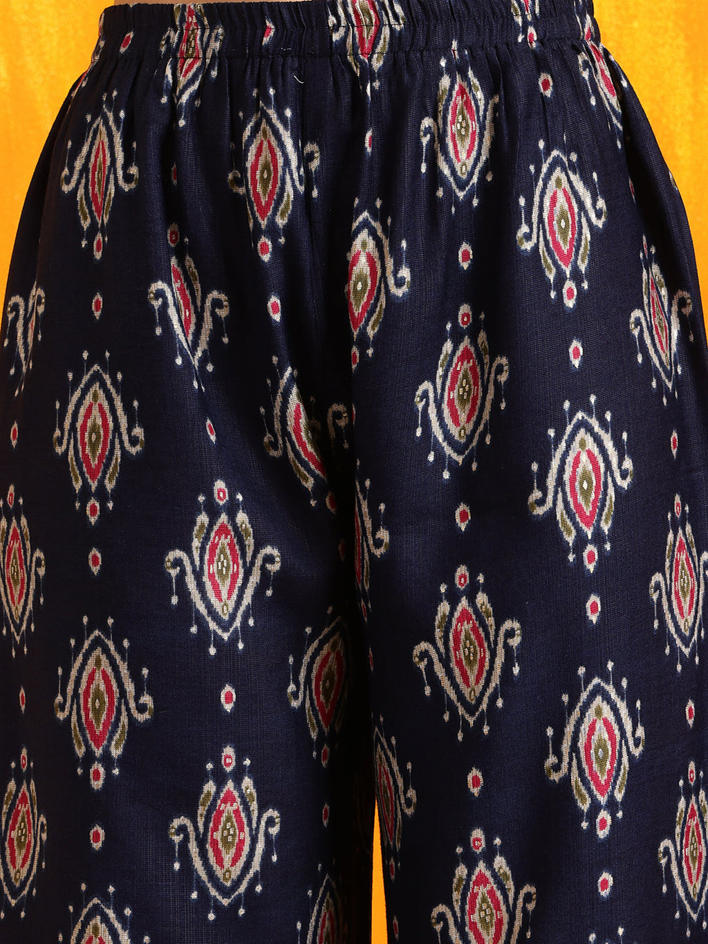 Ethnic Motifs Printed Kurta With Palazzo, Navy Blue - Hiral Fashion | Grocsy