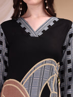 Printed Kurta With Pant, Black - Hiral Fashion | Grocsy