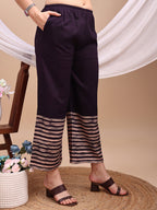 All-Over Abstract Floral Kurta-Palazzo Set, Violet - Hiral Fashion | Grocsy