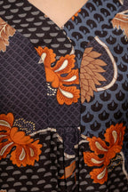 Floral Motifs Printed Kurta With Palazzo, Grey - Hiral Fashion | Grocsy