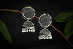 Mominos Fashion Johar Kamal Silver Color Jhumkas With White Pearls Earrings