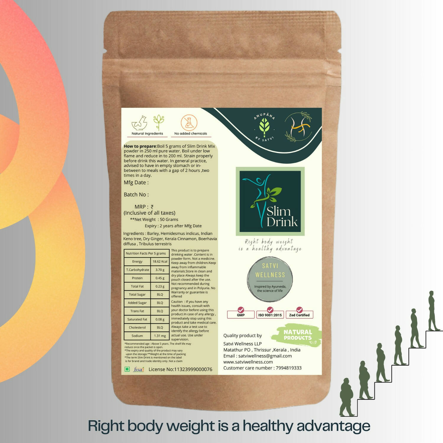 Satvi Wellness Slim Drink - Herbal Drink Mix | Grocsy