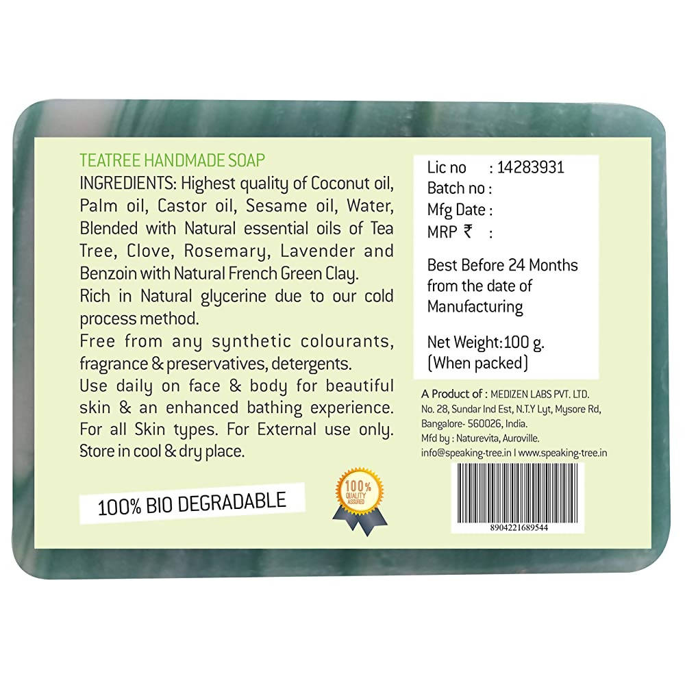 Speaking Tree Delightful Teatree Handmade Soap | Grocsy