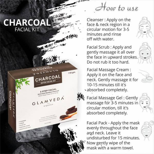 Glamveda Charcoal Purifying & Detox Facial Kit | Grocsy