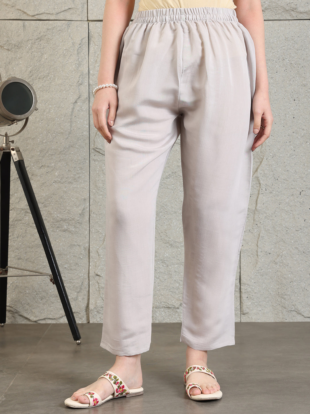 Embroidered Kurta With Pant & Organza Embroidered Dupatta, Grey - Hiral Fashion | Grocsy