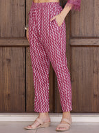 Flower Embellished And Printed Kurta With Pant & Dupatta, Purple - Hiral Fashion | Grocsy