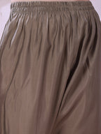Taupe Floral-Embroidered Straight Suit Set With Lace-Bordered Dupatta And Tapered Pants, Taupe - Hiral Fashion | Grocsy