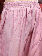 Hand Embroidered Kurta With Pant & Dupatta, Pink - Hiral Fashion | Grocsy