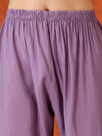 Embroidered Kurta With Pant & Embroidered Dupatta, Lavender - Hiral Fashion | Grocsy